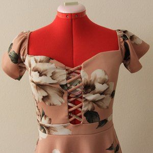 short, pink, and floral dress M